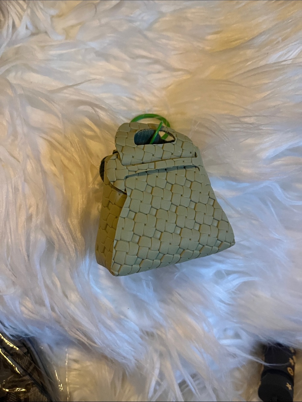Woven Mini Tote Bag in Sage Green